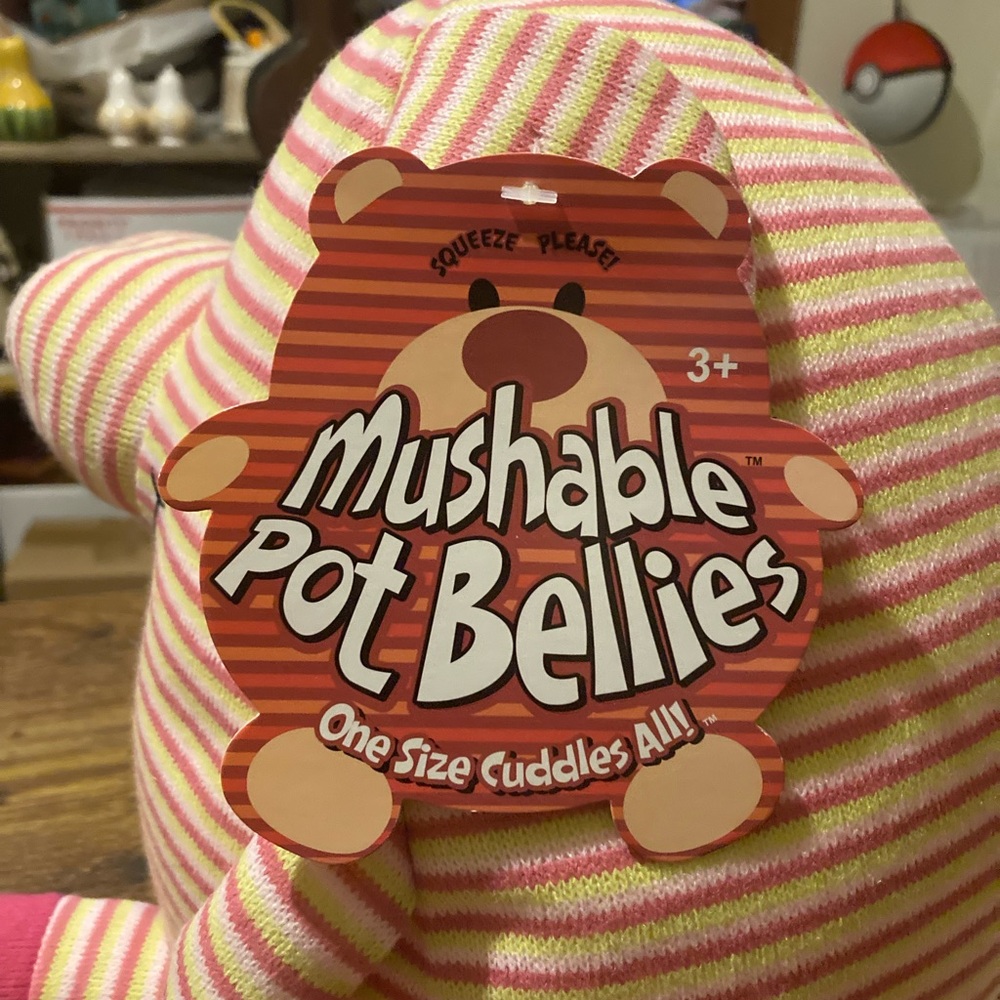 New Mushable Pot Bellies pink striped pig plush - Picture 5 of 7